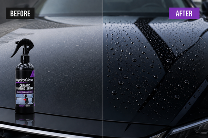 HydroGloss ceramic coating before and after finish