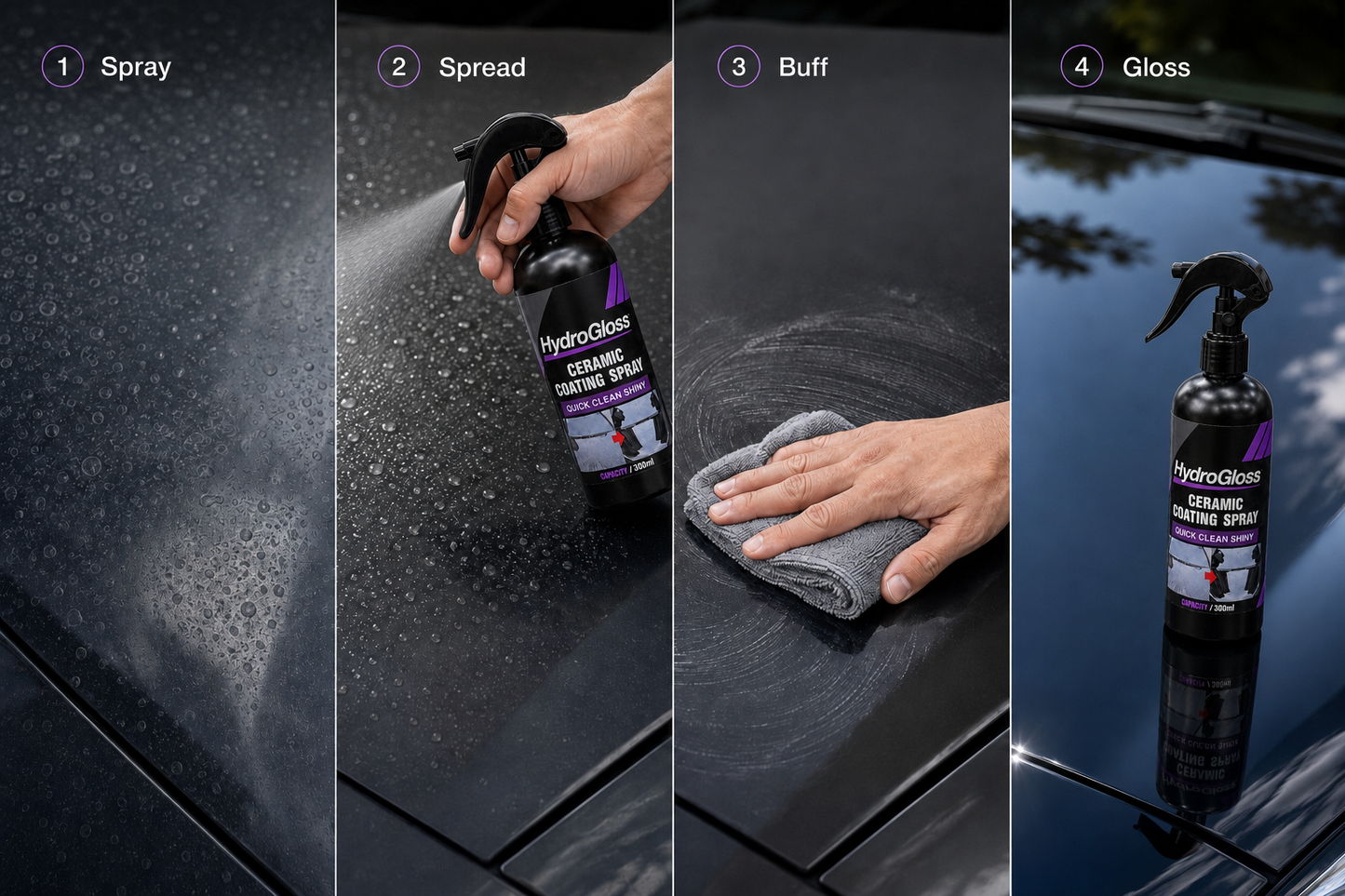 HydroGloss spray spread buff gloss application steps